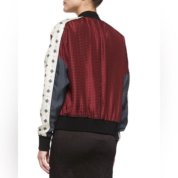 Rag & Bone Silk Print Bomber Jacket with Banded Trim US 4 - Picture 7 of 10